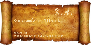 Kercsmár Albert névjegykártya