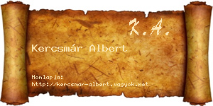 Kercsmár Albert névjegykártya